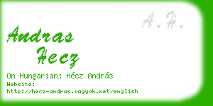 andras hecz business card