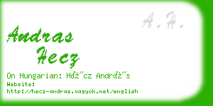 andras hecz business card